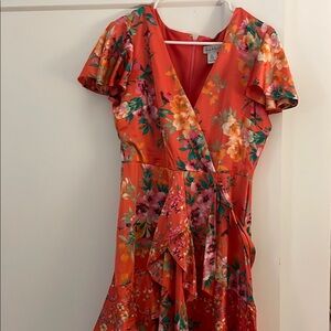 Floral Wrap Dress in Red by Kate Hill